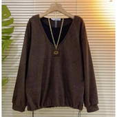 洋气宽松遮肉休闲显瘦上衣胖MM2 特大码 女装 300斤假两件撞色T恤