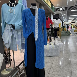 秋冬300斤大码长款开衫镂空针织衫罩衫胖MM时髦复古宽松简约毛衣