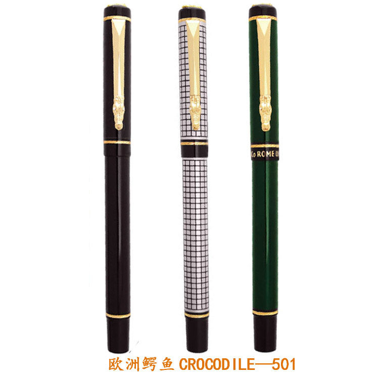 欧洲鳄鱼crocodile—501巴黎多彩曼谷黄金明尖钢笔签字宝珠笔