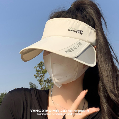 运动风可伸缩帽檐大头围空顶帽