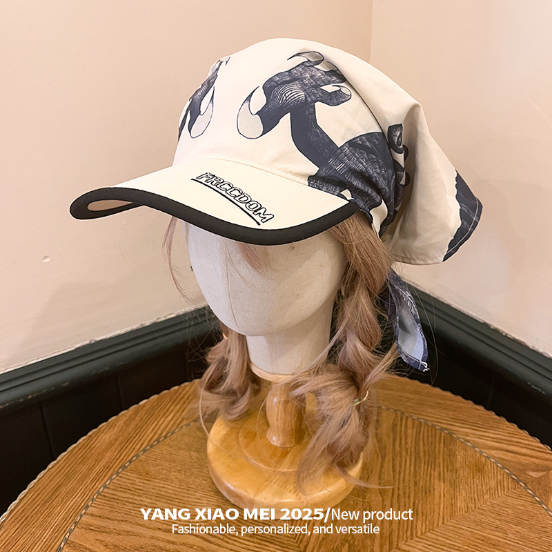美式个性龙头绑带头巾帽女显脸小