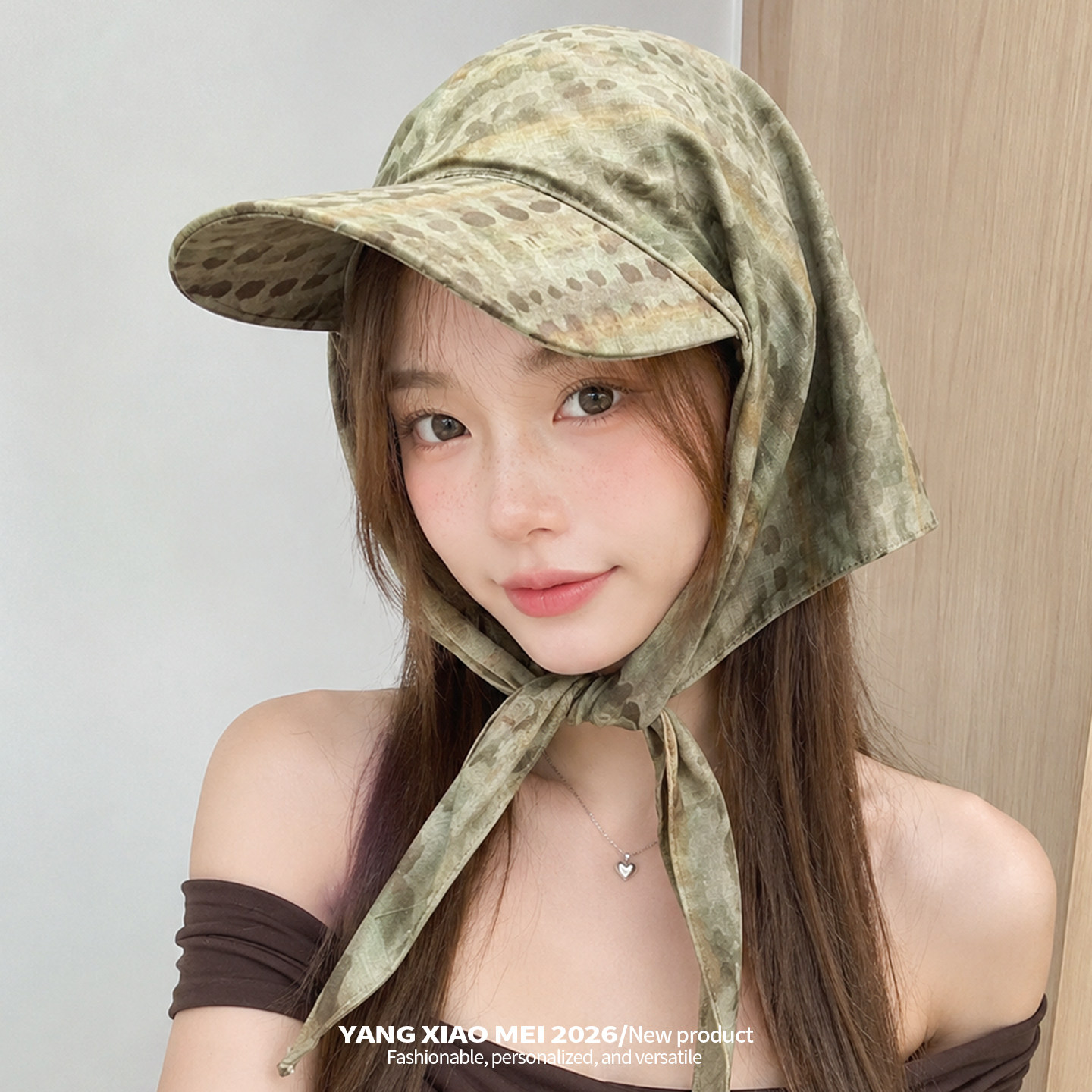 废土风迷彩包头防晒鸭舌帽女