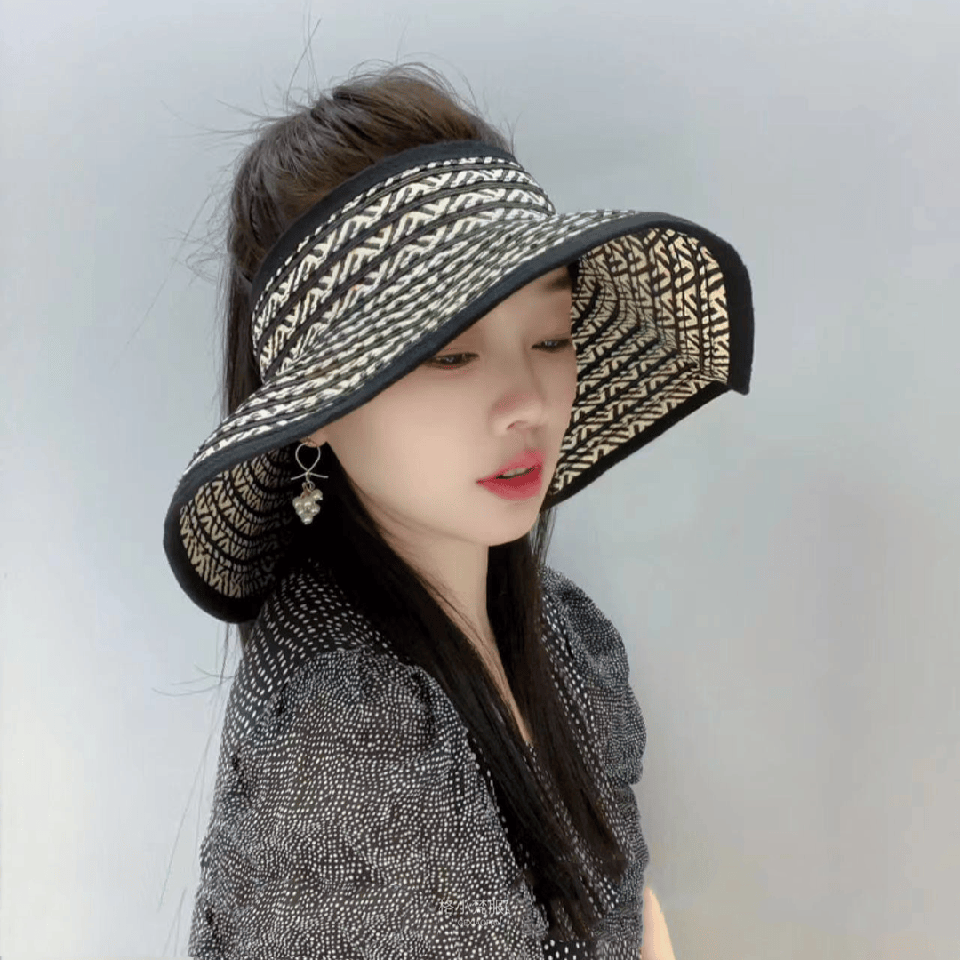 2025新款可折叠大檐空顶帽子女夏季防紫外线草帽女士防晒遮阳帽子