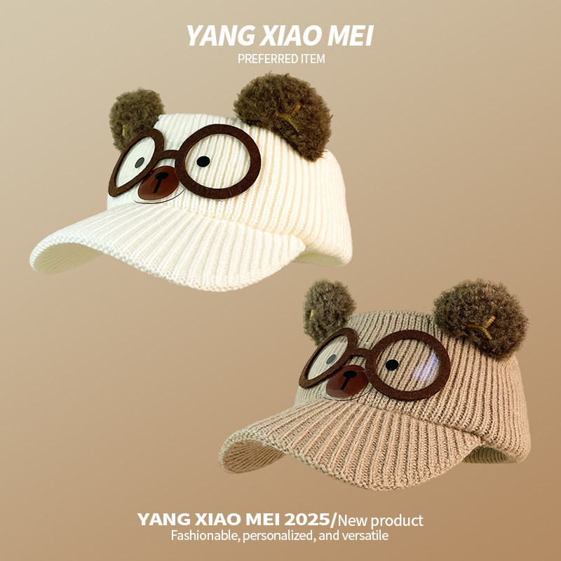 2025新款可扎马尾针织鸭舌帽