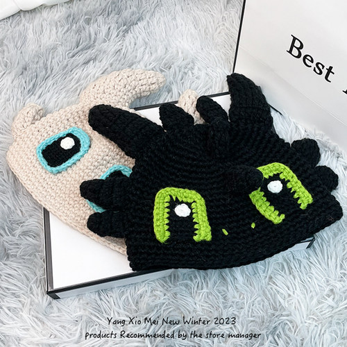 可爱风情侣夜煞飞龙套头针织帽