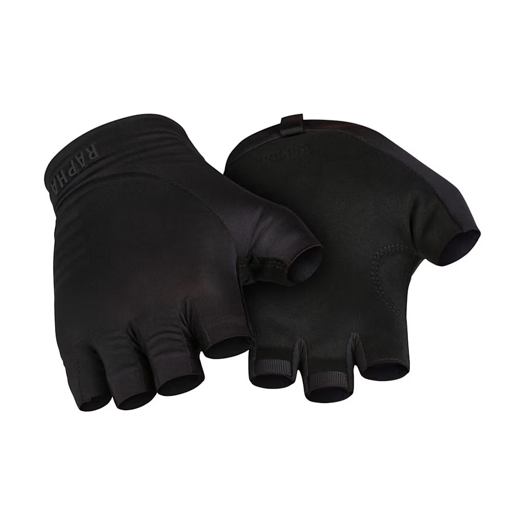 现货秒杀正品Rapha Pro Team Mitts 竞技公路骑行短指手套 黑/白