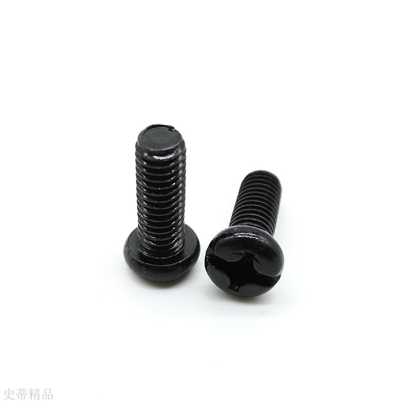 十一字槽盘头机螺钉 B18.6.3美制2级十字槽盘头螺丝 黑锌