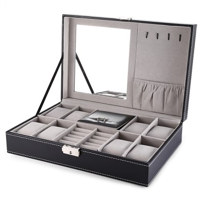 8Watch Display PU Leather Box Jewelry Case Storage Organizer ZIPPO/瑞士军刀/眼镜 洗眼液 原图主图