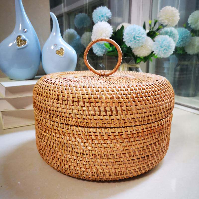 藤编收纳篮普洱茶叶盒收纳盒越南藤编收纳筐糖果盒脏衣篮遥控器