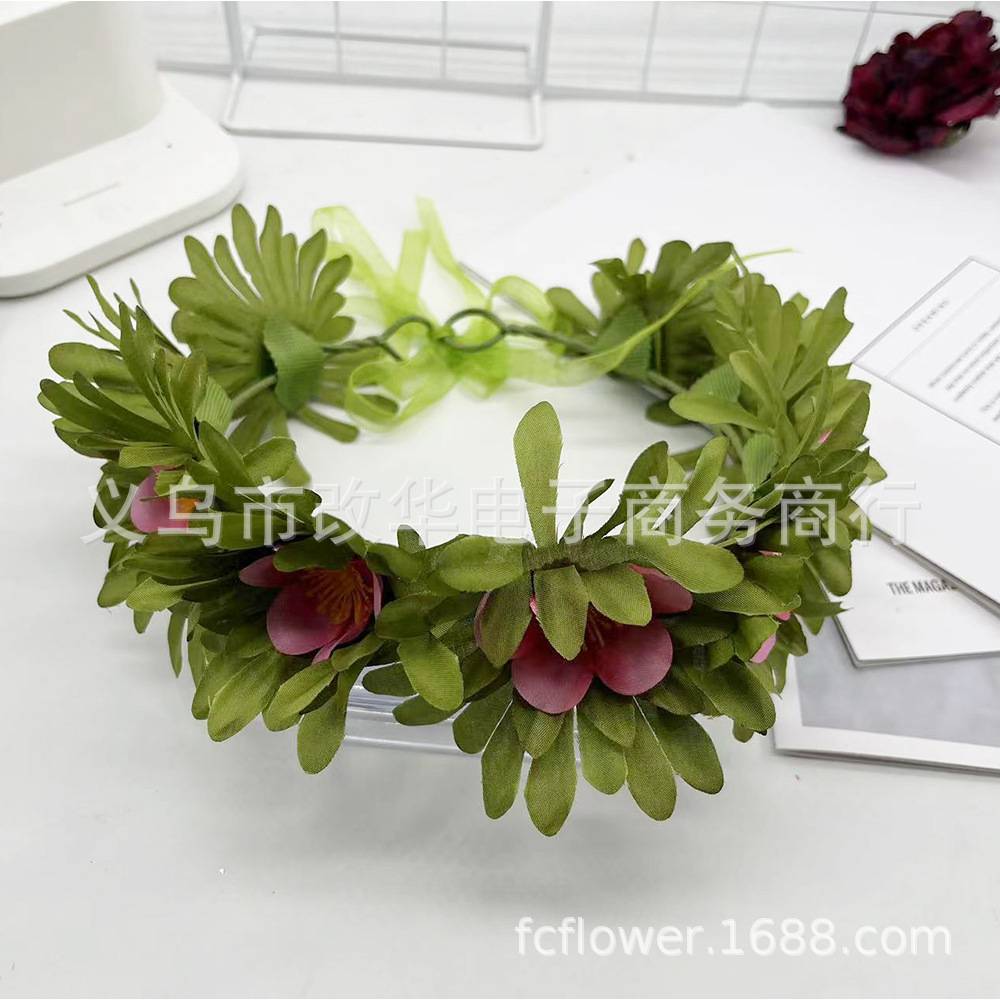 夏威夷海边沙滩度假花环发饰森系