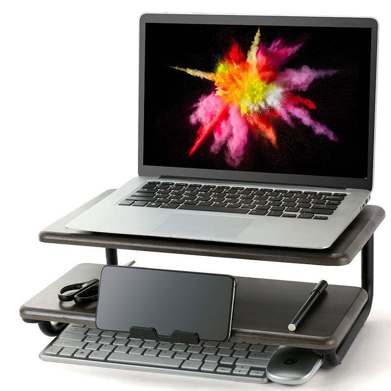 双层增高多功能台式桌面金属铝合金显示器底座笔记本电脑支架SD有