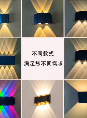 欧美led壁灯牛眼双头灯家用简约床头灯过道壁灯上下发光ABSA01abs