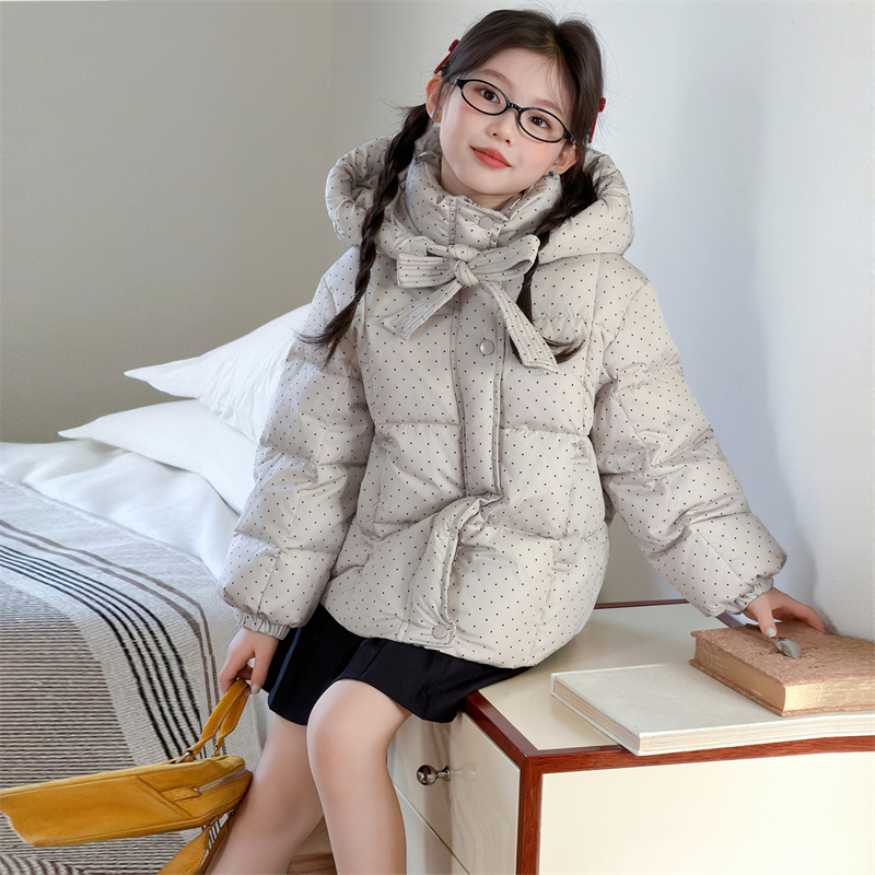 女童羽绒服2025新款儿童洋气白鸭绒外套大童女孩冬季加厚保暖上衣