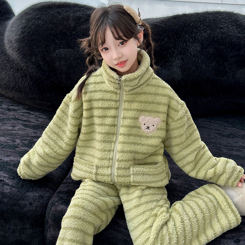 女童睡衣秋冬2025新款儿童加厚家居服大童女孩冬季保暖珊瑚绒套装,童装/婴儿装/亲子装,家居服套装,淘宝优惠券,粉丝福利购,淘宝优惠卷