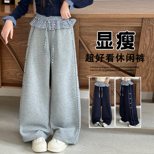 女童春装裤子2026新款儿童休闲卫裤大童女孩洋气春秋款宽松阔腿裤