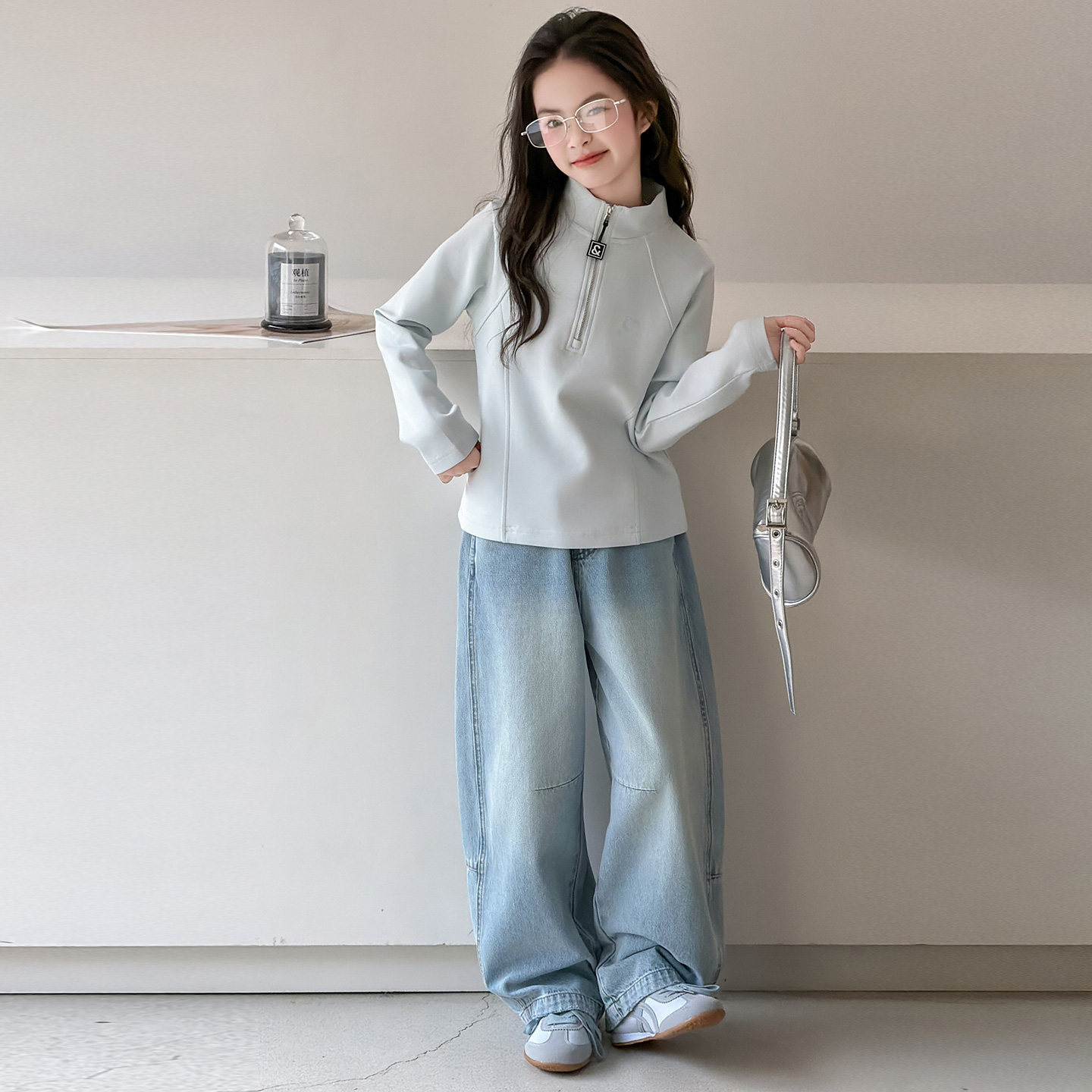 女童春装套装2026新款儿童洋气韩系穿搭女孩大童时髦牛仔裤两件套,童装/婴儿装/亲子装,套装,淘宝优惠券,粉丝福利购,淘宝优惠卷