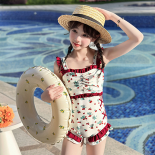 大童女孩网红高颜值游泳衣 儿童洋气连体泳装 女童泳衣夏季 2025新款