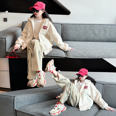 女童秋冬装外套2025新款儿童洋气夹棉上衣女大童冬季加厚保暖棉服