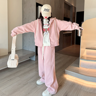 女童秋冬装套装2025新款儿童韩系超好看穿搭女大童加厚运动三件套