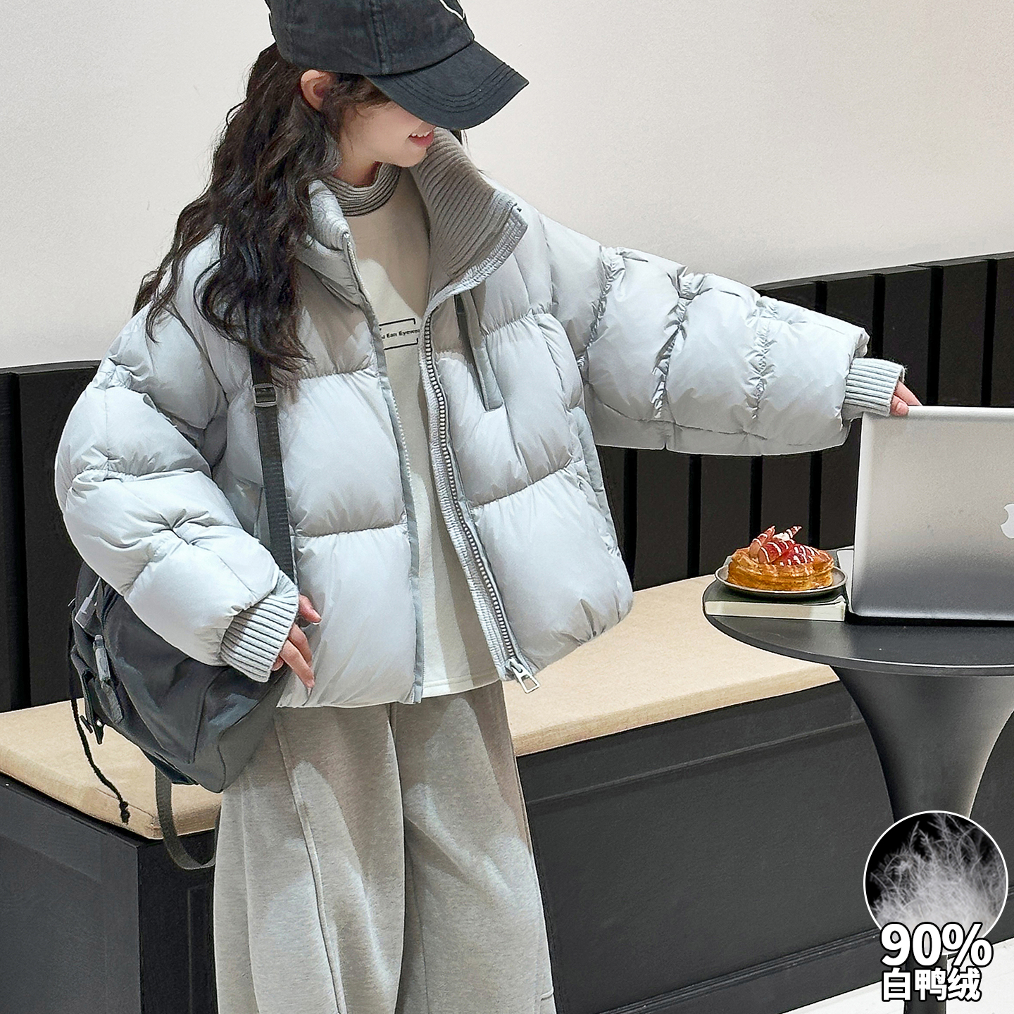 女童羽绒服2025新款儿童洋气白鸭绒外套女孩大童加厚保暖冬装上衣
