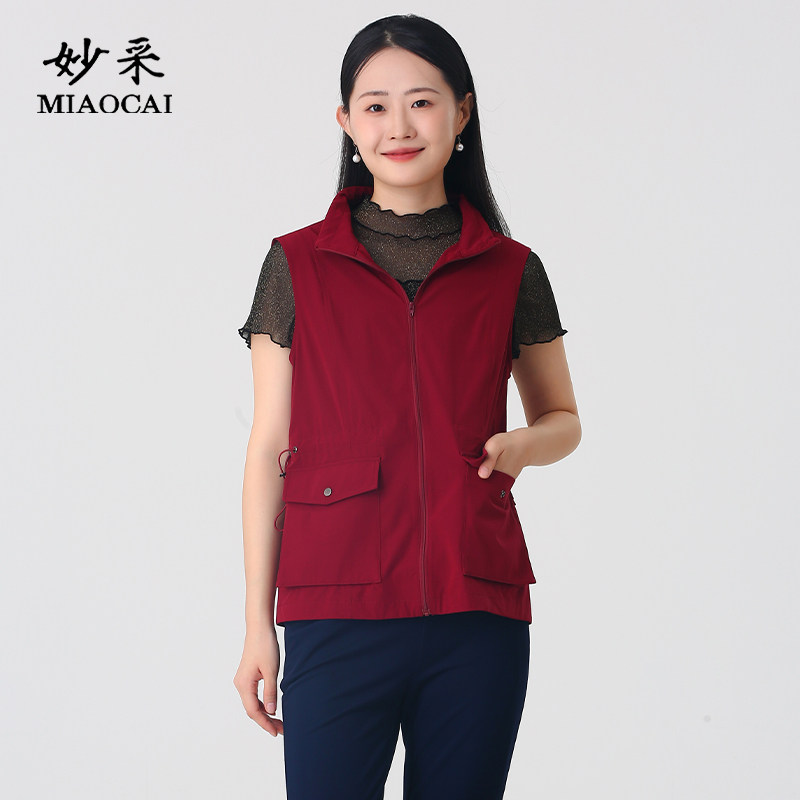 妈妈装春秋季马甲女款背心无袖
