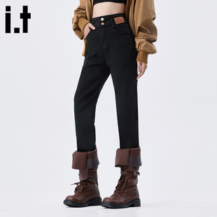 it :5cm/FIVECM黑色修身牛仔裤女2026新款高腰显瘦小脚铅笔长裤子
