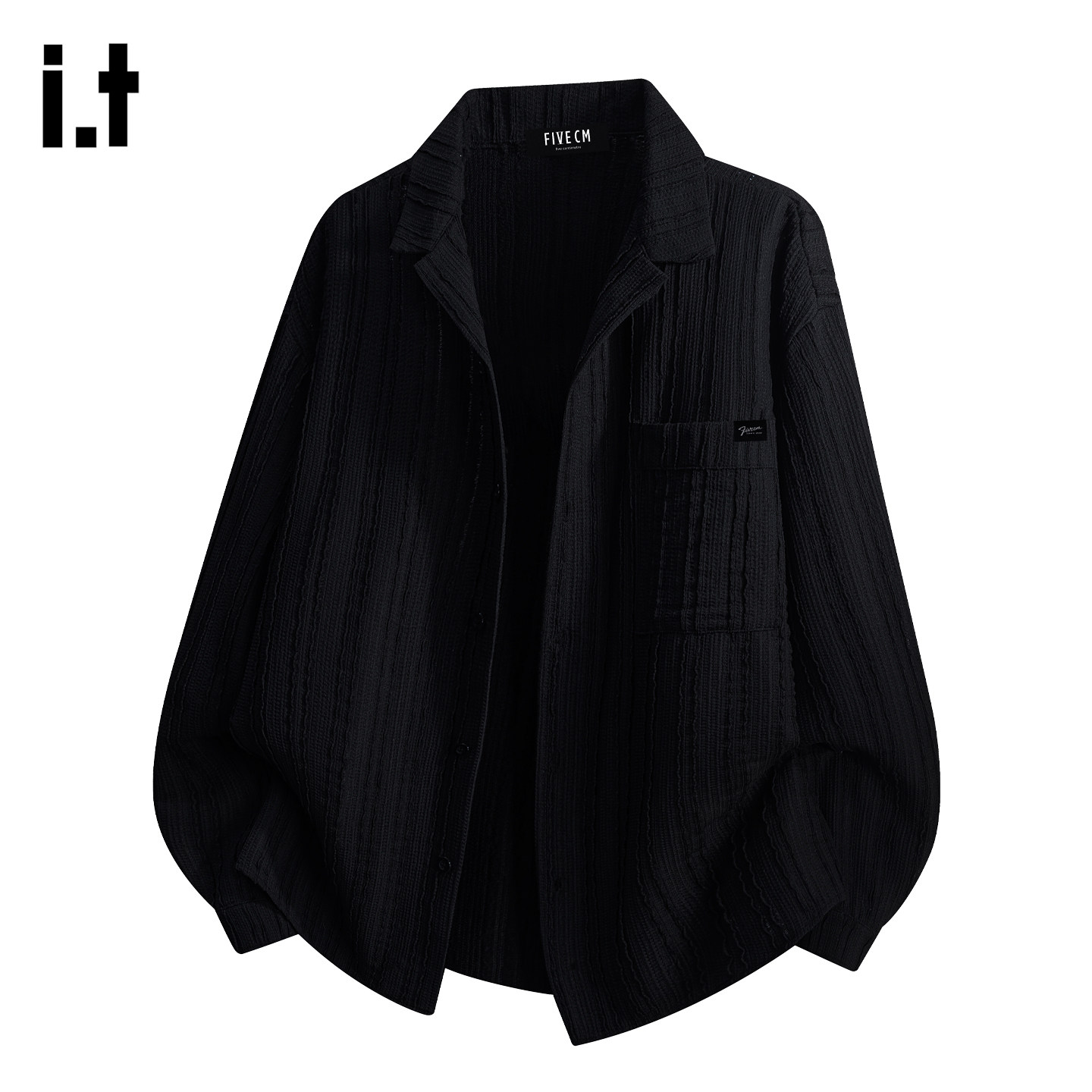 it :5cm/FIVECM长袖衬衫男士2026春季休闲翻领宽松高级感休闲上衣