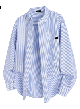 it :5cm/FIVECM潮牌休闲简约长袖衬衫男士2025秋冬季条纹翻领上衣