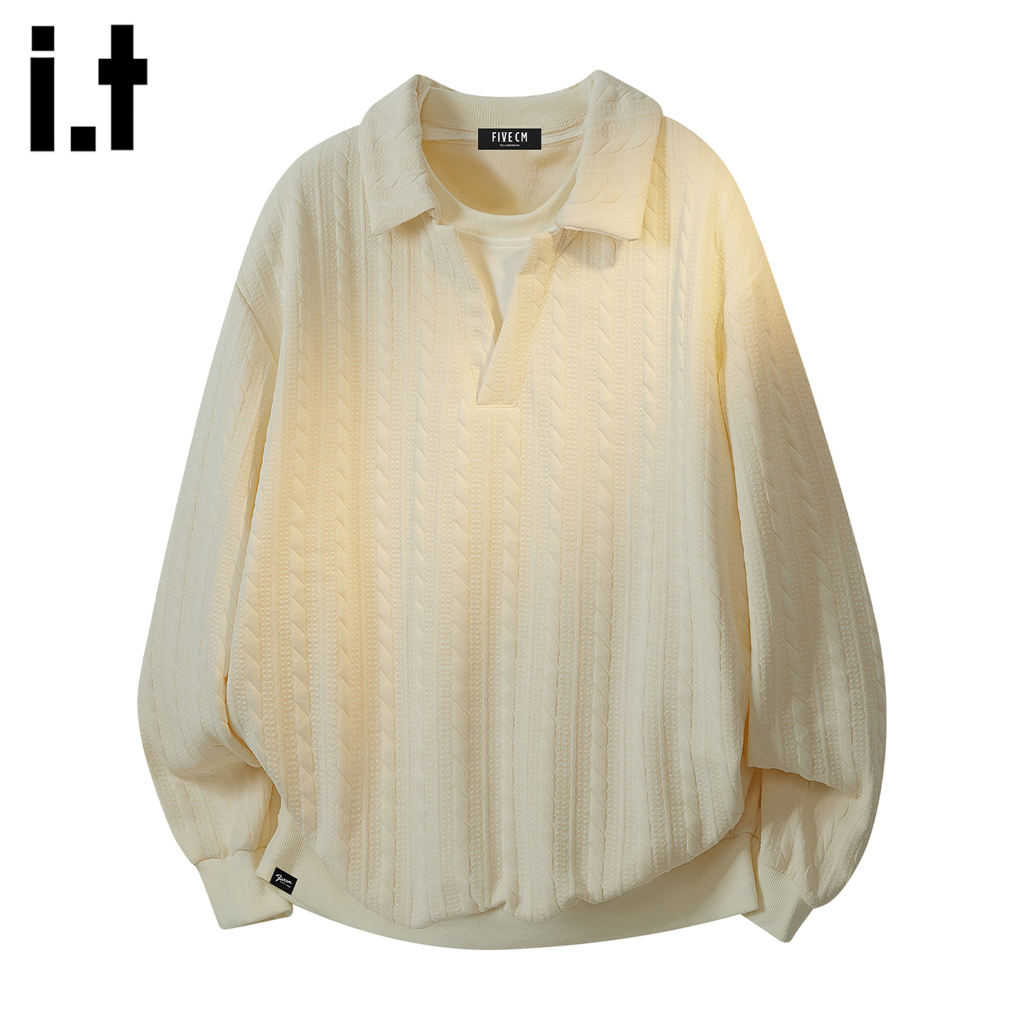 IT'S5cm美式亨利领长袖毛衣