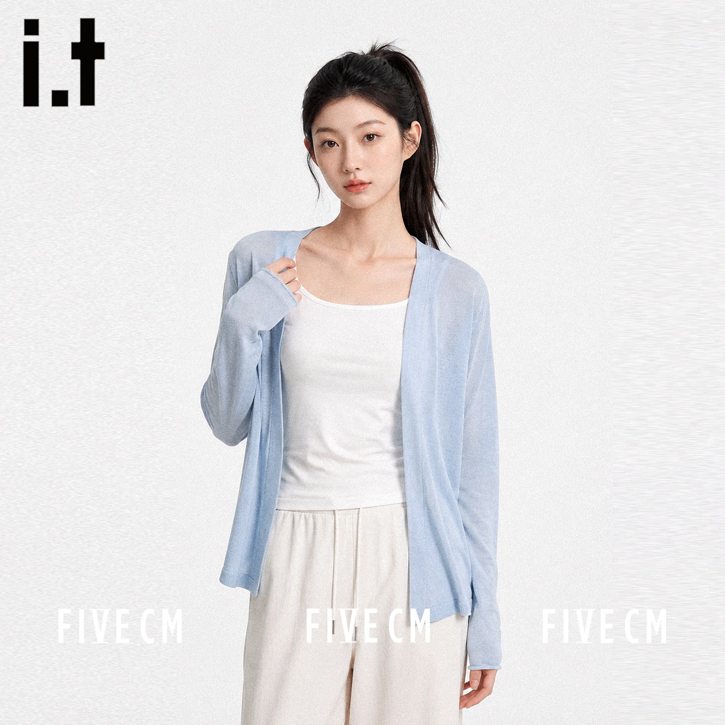 itFIVECM韩系针织开衫外套女秋