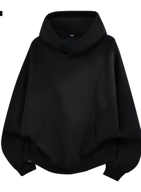 it :5cm/FIVECM时尚潮牌黑色连帽口袋卫衣男士2025秋冬季宽松上衣