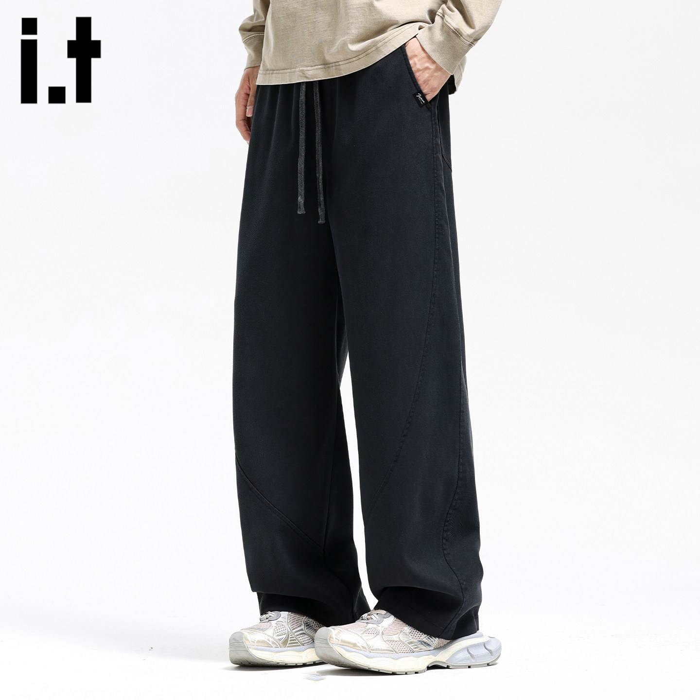it :5cm/FIVECM新款美式潮流休闲裤男慵懒风纯色运动宽松长裤
