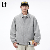 5cm FIVECM青年翻领夹克男春商务休闲防呢子外套宽松百搭上衣