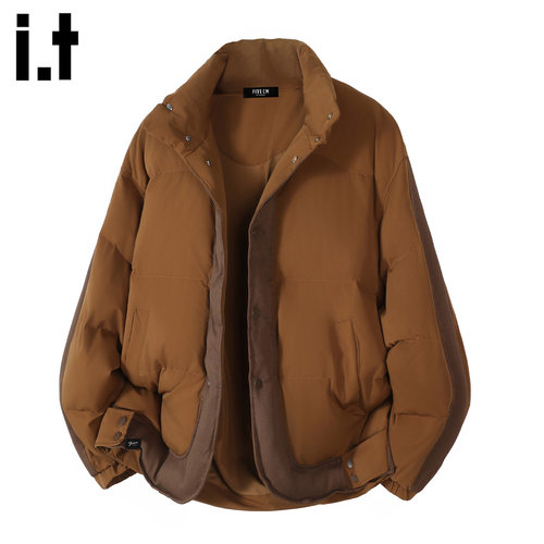 IT5cm双层领毛呢棉服男款