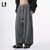 长裤 男女2025新款 春秋季 5cm FIVECM设计感百搭抽绳宽松阔腿裤