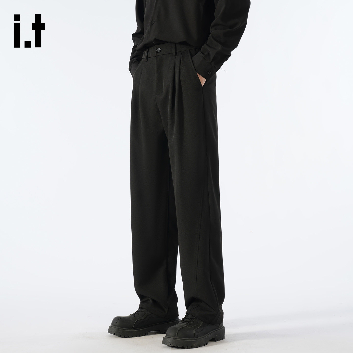 it :5cm/FIVECM直筒休闲裤垂感裤子男士阔腿西裤宽松高级感西装裤