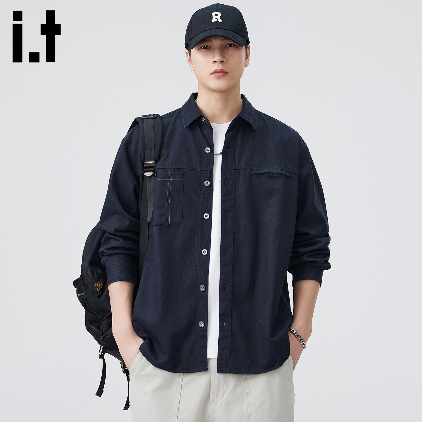 it :5cm/FIVECM美式复古工装仿牛仔衬衫男士宽松百搭休闲衬衣外套,男装,衬衫,淘宝优惠券,粉丝福利购,淘宝优惠卷