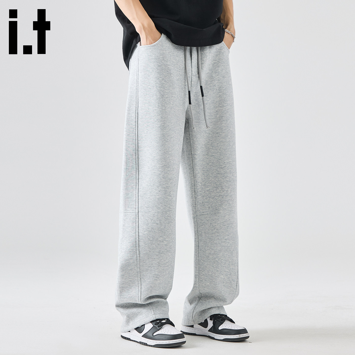 it:5cm/FIVECM日系慵懒风阔腿休闲裤男夏季垂感潮牌宽松直筒裤子B