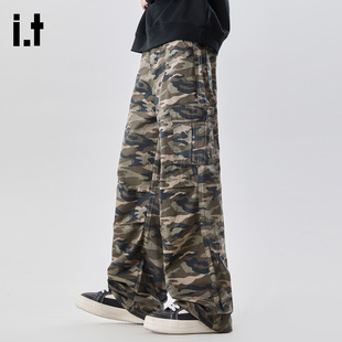 多口袋工装 FIVECM迷彩宽松休闲裤 男款 美式 潮 阔腿直筒长裤 5cm