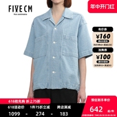 新款 5cm FIVECM情侣款 牛仔衬衫 2024夏季 潮流有型 短袖