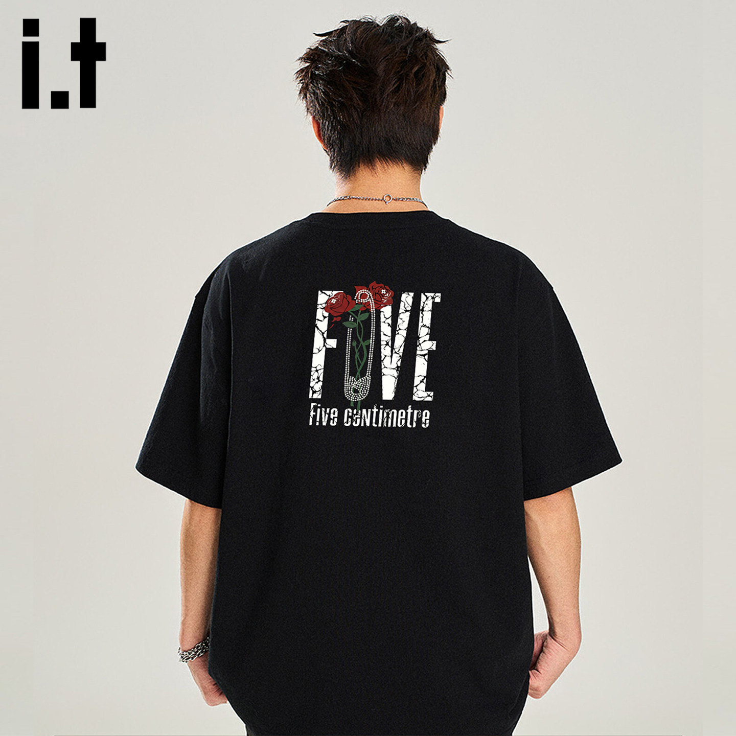 itFIVECM字母印花短袖T恤男