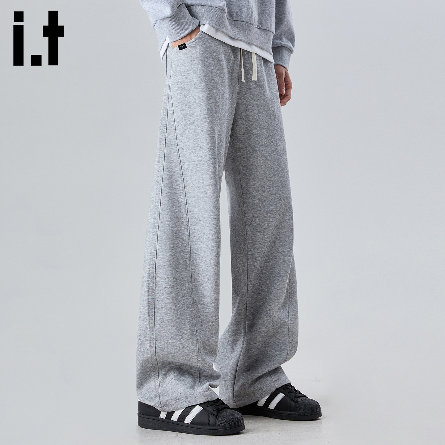 it :5cm/FIVECM美式抽绳弯刀卫裤男士2025新款秋冬宽松阔腿休闲裤