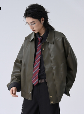 it :5cm/FIVECM痞帅pu皮皮衣飞行夹克外套男款2025秋冬季防风外衣