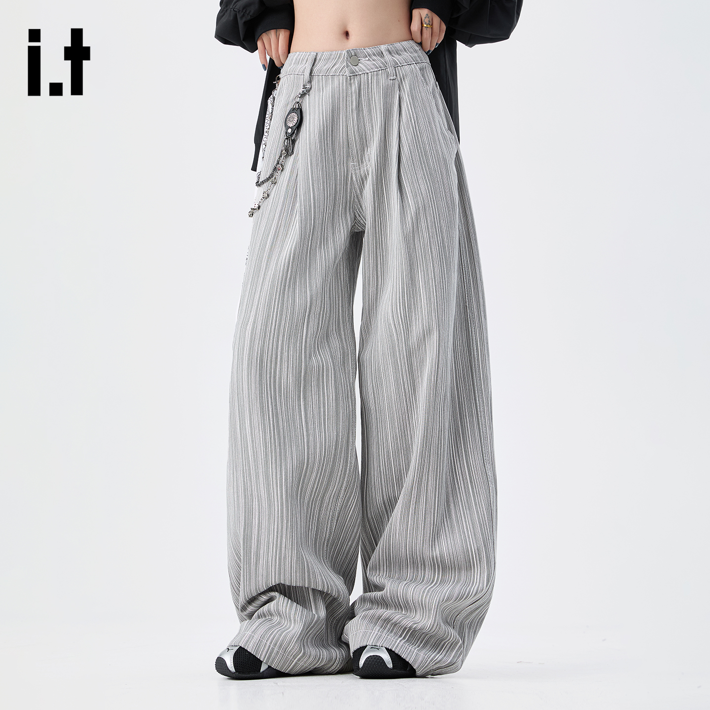 IT'S5cm高街垂感阔腿牛仔裤