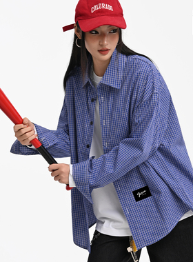 it :5cm/FIVECM长袖格子衬衫男休闲春秋2025新款外套男女通勤上衣