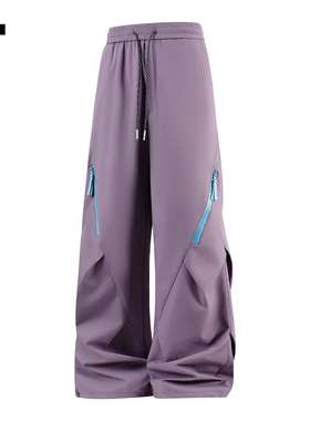 it :5cm/FIVECM美式紫色户外登山运动裤男士秋冬宽松直筒工装长裤