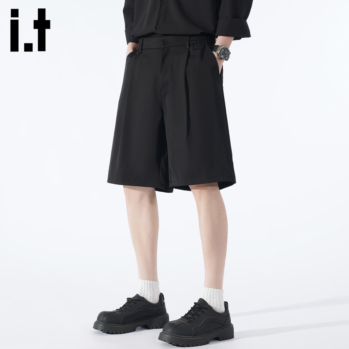 it :5cm/FIVECM复古垂感西装短裤男2026夏季宽松休闲商务短裤