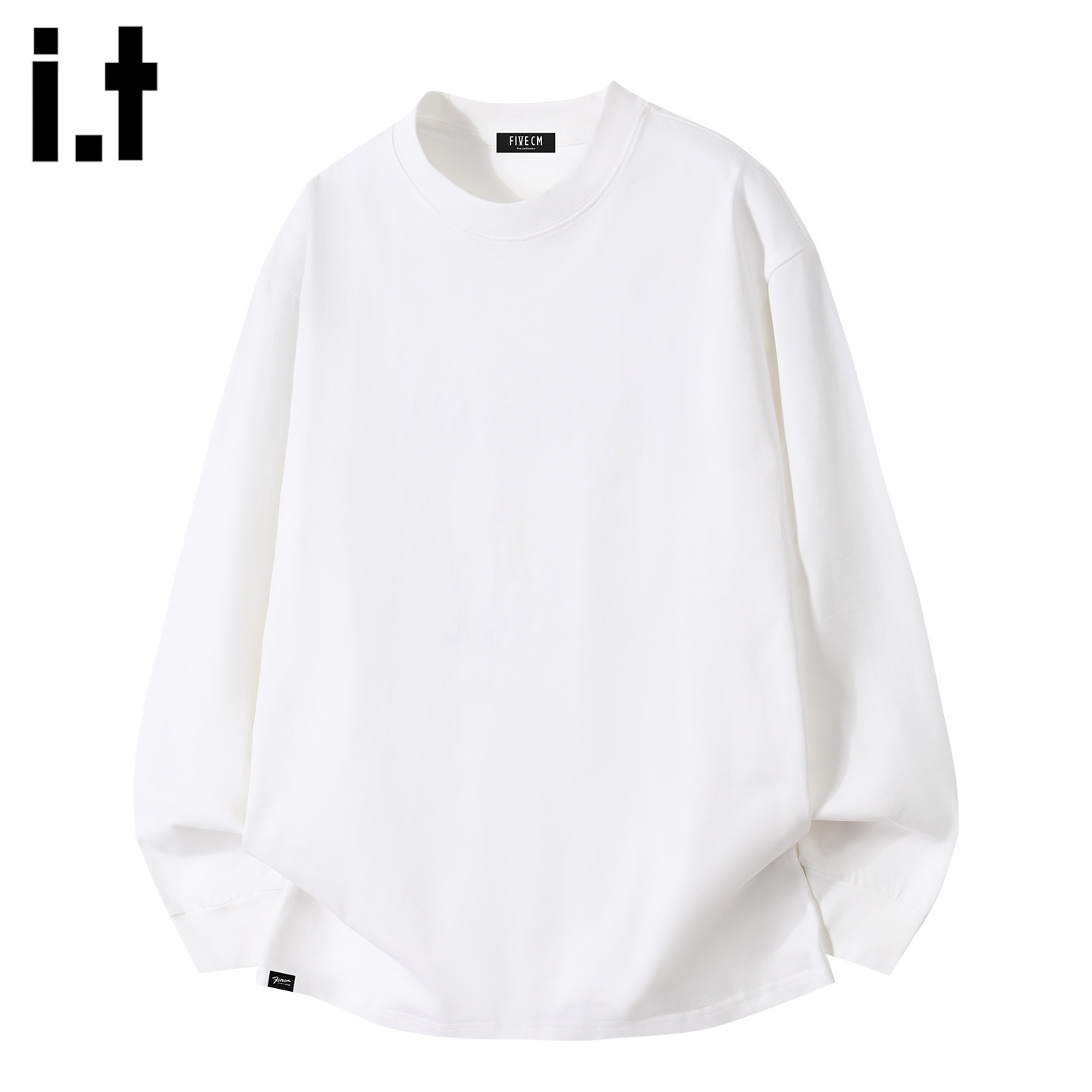 IT'S5cm白色圆领长袖T恤