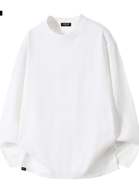it :5cm/FIVECM白色圆领长袖t恤男款2025秋冬宽松打底衫休闲上衣