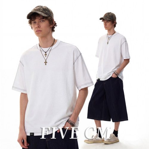itFIVECM男士重磅t恤男宽松短袖
